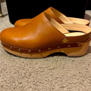 EUC J Crew Sling Back Leather Clogs 7.5